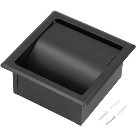 Porte-savon et papier encastré en acier inoxydable 304, couleur noire pour salle de bain. (1/5)