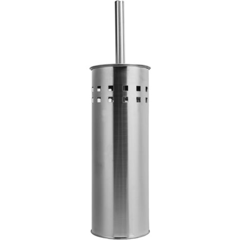 Brosse WC et Porte-Brosse Aéré en Acier Inoxydable pour Salle de Bain avec Poignée Élégante et Poils Nylon (1/5)