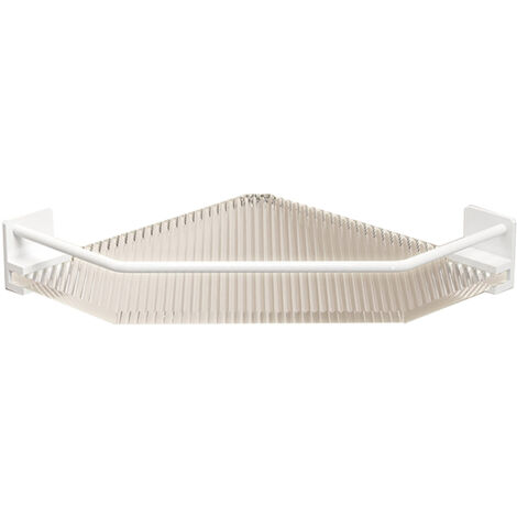 Etagère de Douche Angulaire en Acrylique Blanc, 32x23x4.8cm, Installation Sans Perçage, Grande Capacité (1/5)