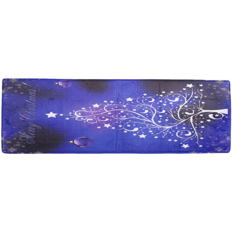 Tapis de Porte Flannel - Tapis de Noël avec Sapin - Anti-dérapant et Absorbant - 40x120cm - Tapis pour Cuisine, Salle de Bain, Salon, Chambre, Entrée (1/5)
