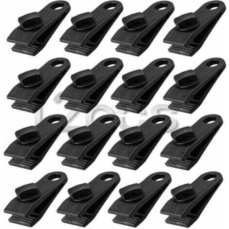 Clip pour bâche 12 pièces - PA résistant 3.2x1 pouces vis oreilles fixation solide noir (1/4)