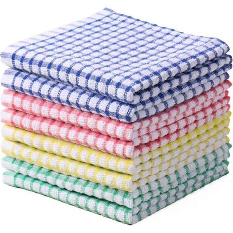 Torchons de cuisine - Ran Color - Paquet de 10 - Coton naturel - Essuie mains - Chiffons à vaisselle