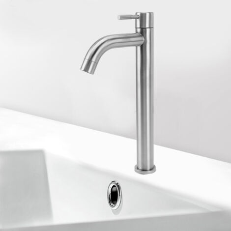 Robinet de cuisine à eau froide en acier inoxydable avec modèle haut et coude unique (1/5)
