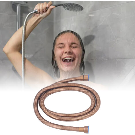 Flexible Flexible Pipe for Bathroom Stainless Steel 1.5 Meter Rose Gold Cold Hot Dual Control Shower Hose (1/5)