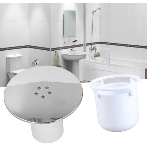 Grille de Douche N° - Pro - Chrome Traitement Anticorrosion 90mm Evacuation Rapide Anti-Odours Kit 2 Pièces