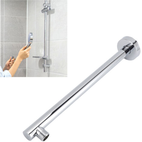 Bras de Douche avec Fixation Flange Tube Stainless Steel 37.5cm 1 Shower Arm + 1 Cover