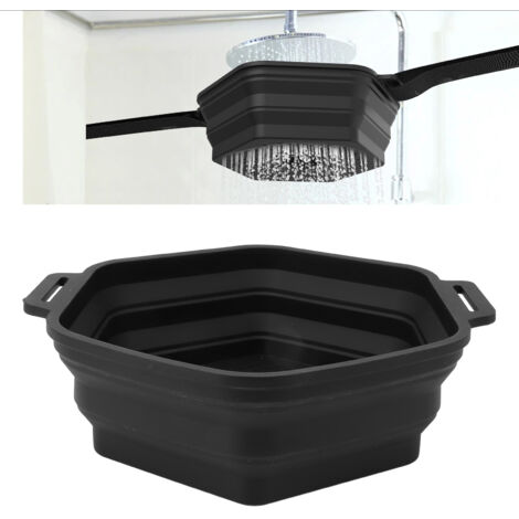 Baquet de Bain Glacé en Silicone Reversible et Portatif Refroidissement Rapide Noir (1/5)