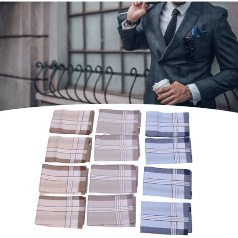 [Carré de main pour hommes] Lot de 12 carrés de main en coton 40 cm absorbants pour sueur - Confortables, légers et polyvalents (1/5)