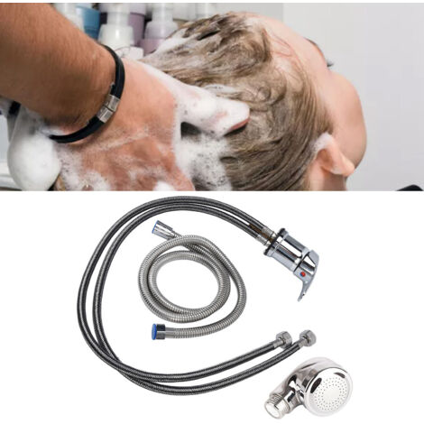 Robinet de Douche pour Lit de Lavage Sprayer Set à Alliage de Zinc Plaqué Chrome Température d'eau ajustable Pour Salon de Beauté et Barber Shop (1/5)
