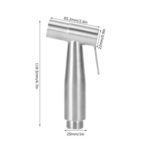 Douche Main Lavabo Handheld Bidet Sprayer Stainless Steel Chrome G1/2 Spray Head Nozzle (1/5)