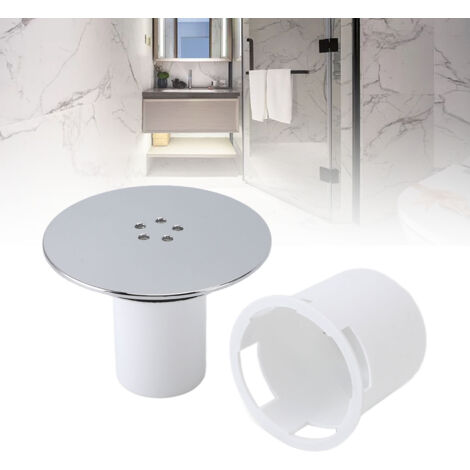 Évier de Salle de Bain Multi-Fonctionnel Anti-Odeurs avec Piège à Cheveux, Grille de Diamètre 115mm, Drainage Rapide, Finition Chromée, Design Moderne et Épuré (1/5)