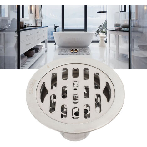 Grille de Drainage de Salle de Bain en Acier Inoxydable Anti-Odeurs et Anti-Glissement Round pour Salon de Bain (1/5)