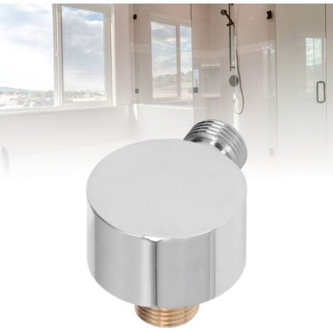 Adaptateur de Douche G1/2 Fixation Murale Chrome Installation Facile Construction en Cuivre, Connexion de Tuyau de Douche Rond (1/5)