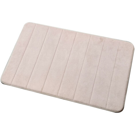 Tapis de Salle de Bain [Affinité] [Absorbant] Extra Doux et Épais avec Mousse à Mémoire, Khaki, 60x40cm, 1 Pièce (1/5)