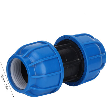 Raccord de tuyau PE en plastique pour eau - Connecteur droit 63mm - Adaptateur de raccordement pour tuyaux PPR, PE, PVC (1/5)
