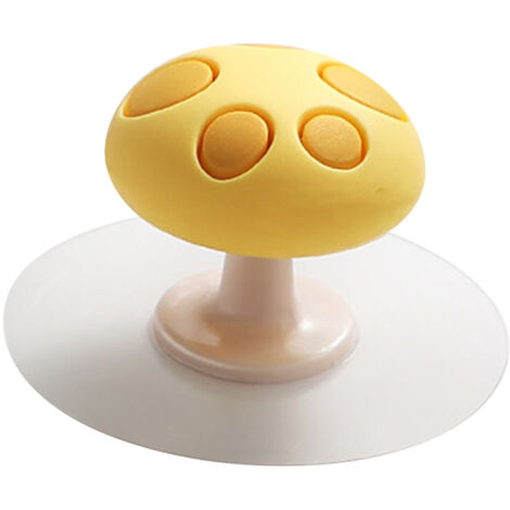 Poignée Silicone Pour Toilette Mushroom Anti-Adhérence - Lift Cover Sans Contact Flexible pour Enfants Yellow - 14g/5cm (1/5)