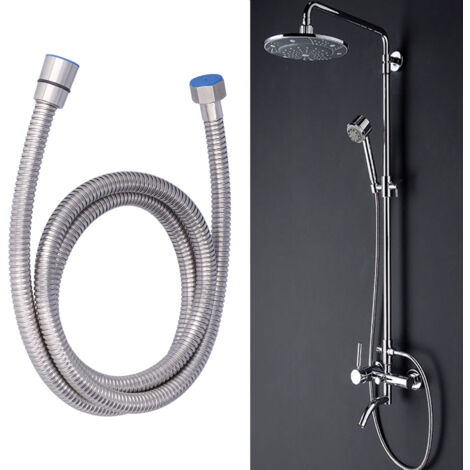 Flexible Shower Hose Flexible Shower Tube Mano Flexible Shower Hose Stainless Steel Shower Hose, 148cm Shower Tube for Bathroom Home, Stainless Steel (1/5)