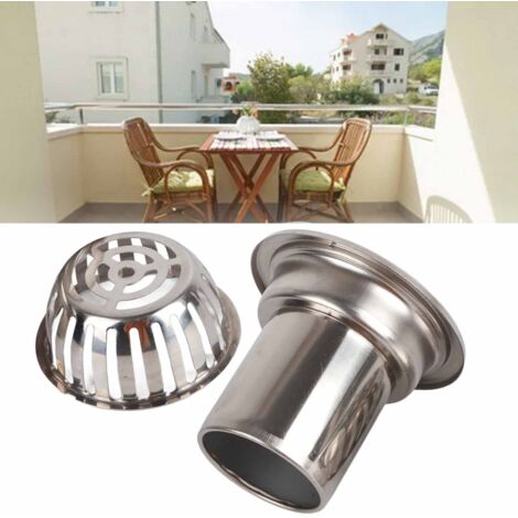 Grille de Drainage de Sol Extérieur en Acier Inoxydable, Sans Obstruction, 5 Pouces pour Balcon, Jardin et Toiture (1/5)