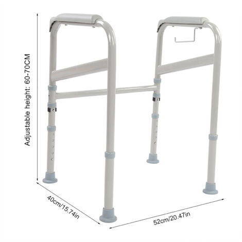 Support Toilet Sécurité - Barre Support Ajustable pour Handicap - Sécurité et Support pour Bain - Cadre en Acier avec Poignets Anti-Dérapants (1/5)