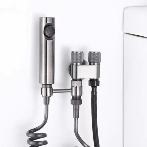 Bidet Sprayer Set [Kit d'Accessoire] Sprayer+ [Sans Marque] Bidet Sprayer+ [Cuisine] Poignée en Acier Inoxydable pour la Douche Feminine avec Contrôle de Pression d'eau 810g et Couverture Décorative G (1/5)