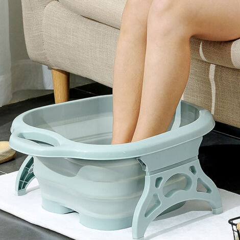 Bain de Pieds à Roulettes Massantes Basin Douche Pieds Portable Roulant SPATPE+PP (1/4)