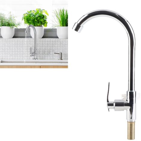 Robinet de Bassin à Un Trou G1/2 en Cuivre pour Lavabo et Salle de Bain, Jet Économique avec Manette Unique, Design Chrome Élégant et Disque Céramique Haute Qualité (1/5)