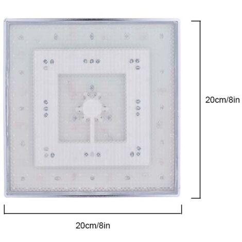 Douche LED avec changement automatique de couleur RGB par température - Plafonnier carré de douche 8x8 inch - Matériau ABS avec revêtement métal - 1 Douche LED + kit d'installation (1/5)
