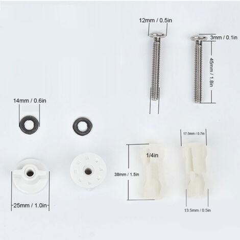 Vis de fixation universelle pour couvercle de toilette - Kit de montage complet avec vis, écrous expansion et joints - Matériel de qualité 304 stainless steel et rubber - 138g (1/5)