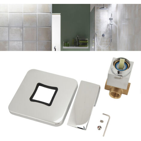 Robinet de Douche Carré à Montage Murale en Cuivre - Ensemble de Mitigeur et Kit de Finition pour Salle de Bain (1/5)