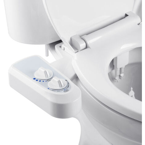 Kit Bidét Autonettoyant à Double Buse avec Pression d'Éau Réglable pour Toilettes - Système de Toilette pour Femmes Sans Alimentation Électrique et Prise 3/8 (1/5)