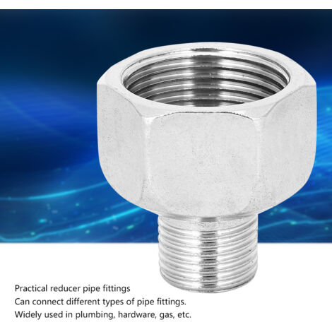 Adaptateur de tube en acier inoxydable tête hexagonale réducteur avec filetage G1/2 pouce masculin et G1 pouce féminin (1/5)
