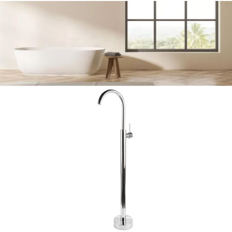 Robinet pour Baignoire Libre Standing, Élégance Européenne sans Trou, Brass et Stainless Steel, Robinet de Colonne avec Électrozingue (1/5)