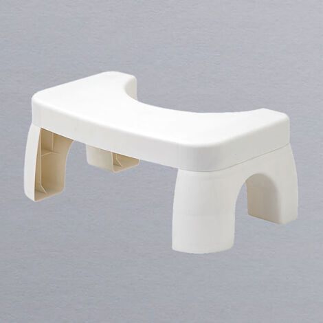 Tabouret de Toilette Ergonomique Tabouret de Toilette Anti-Dérapage pour Posture PP Modèle Escalier Blanc (715g) Tabouret de Toilette ergonomique fabriqué en PP résistant, idéal pour le bureau ou à la (1/5)