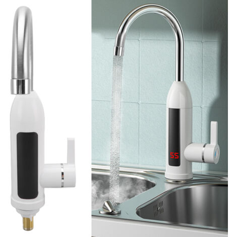 Robinet Instantané Électrique 3000W IPX4 ABS Économe Robinet Instant Sans Réservoir Pour Cuisine Inox 220V UK Plug (1/5)