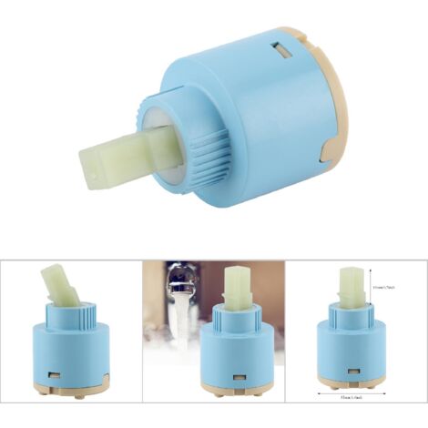 Cartouche Céramique 35/40mm Bleu ABS - Pièce de Rechange Robinet Mixeur Anti-Fuite pour Cuisine et Salle de Bain (1/5)