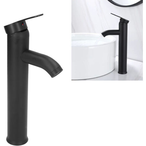 Robinet Haut de Baignoire Noir Mat Stainless Steel G1/2 Monocommande avec 2 Flexibles (1/5)