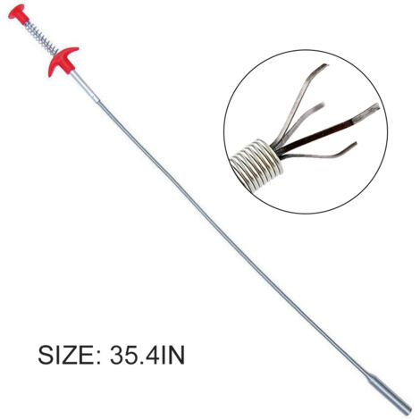 Pince à 4 Griffes Flexible de 35.4in - Tube Métal Bendable pour Drain de Sink, Toilet et Litter Pick (1/5)