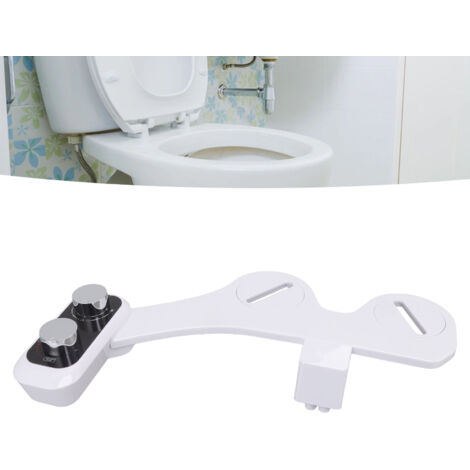 Douchette WC à Double Jet Design Commode Lavante Autonettoyante avec Bouton Commutateur Modèle Abs Noire 2 Pièces (1/5)