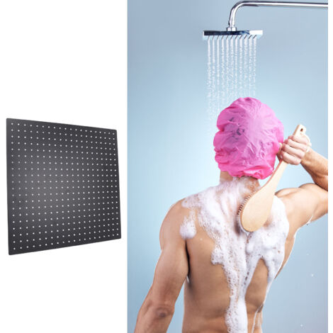 Tête de douche de pluie 20" (51 cm) en acier inoxydable SUS304 à haute pression, ajustable à 360°, format carré cascade avec connecteur G1/2 universel. (1/5)
