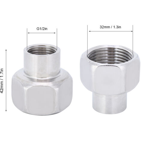 Raccords de Tuyauterie - Coupleur Réducteur Hexagonal Femelle NPT 1/2" à Femelle NPT 1" - Adaptateur pour Systèmes Hydrauliques et Gaz (1/5)
