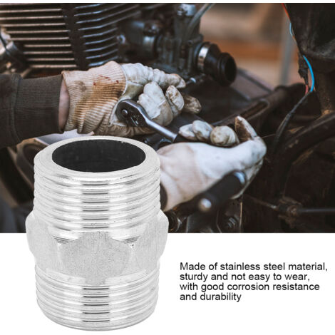 Raccord de Rétention Hexagonal avec Double Tétine G3/4" en Acier Inoxydable - 5 Pièces