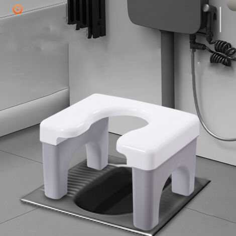Chaise Commode Portable Design en PP - Stabilité, Antidérapante et Hygienique pour Adultes Gris Haut (1/5)
