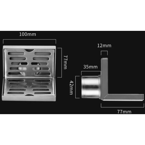 Grate de Sol Latérale avec Tube PVC 50mm en Acier Inoxydable 304 Épais, Résistante à la Corrosion, pour Salle de Bain et Hôtel (1/5)