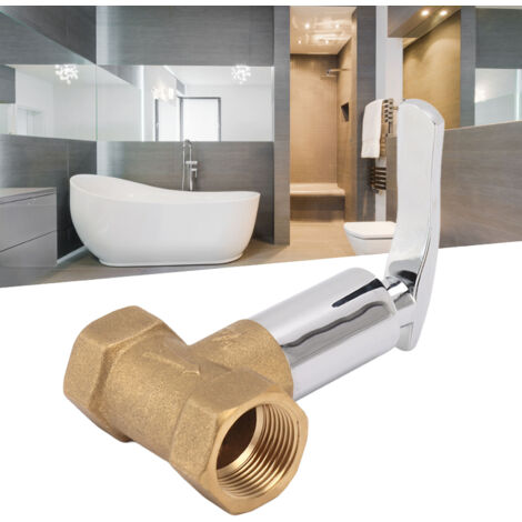 Robinet d'arrêt 3/4 manomètre en céramique et brass chromé pour cuisine/salle de bain (1/5)