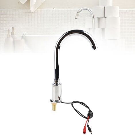 Robinet Automatique avec Infrarouge Zinc Alloy Sensor pour Cuisine ou Salle de Bain 360° Rotation Faucet avec Batterie AA Installation Facile (1/5)