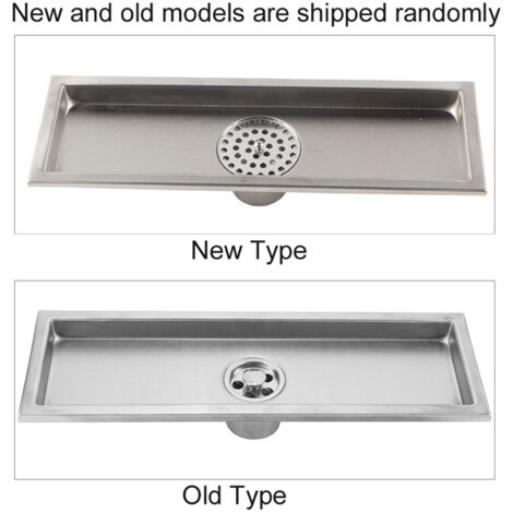 Stainless Steel Floor Drain [Stainless Steel] [30105.8cm Silver] Drainage Gully [Mid Drainage Rectangle] Shower Floor Drain (1/5)