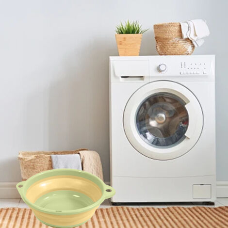 Folding Basin Multifunctional Children's Washbasin Household Portable Vegetable Washing Basin L Green (1/5)