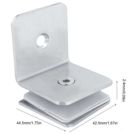 [Pièce de Fixation pour Porte de Douche] Fixation de Porte en Verre Support de Charnière en Acier Inoxydable 90° (Dimensions: 42.5x44.5x2.4mm, 1 Pièce) (1/5)