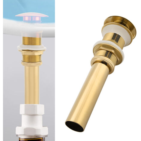Robinet de Drainage pour Évier sans Débordement en Cuivre Galvanisé Titanium G1 1/4" (1/5)