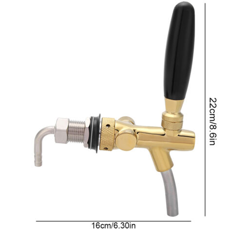 Robinet à bière réglable G5/8 Chrome Plating en cuivre doré pour bar et usage domestique, résistant à la corrosion et facile à installer. (1/5)